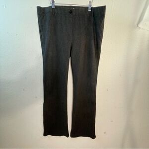 Betabrand Classic Dress Pant Yoga Pant in Straight Leg, Charcoal Pinstripe 2x